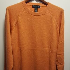 Cashmere Men's Sweater Light Orange Sz L